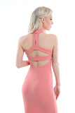 Jessie Pink Choker Neck Detail Bandeau Midi Dress 3 - PrettyFashion.com