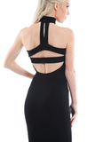 Jessie Black Choker Neck Detail Bandeau Midi Dress 3 - PrettyFashion.com
