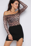 Leopard Bardot Bodysuit