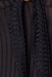 Black Tie Front Rib Knit Bodysuit